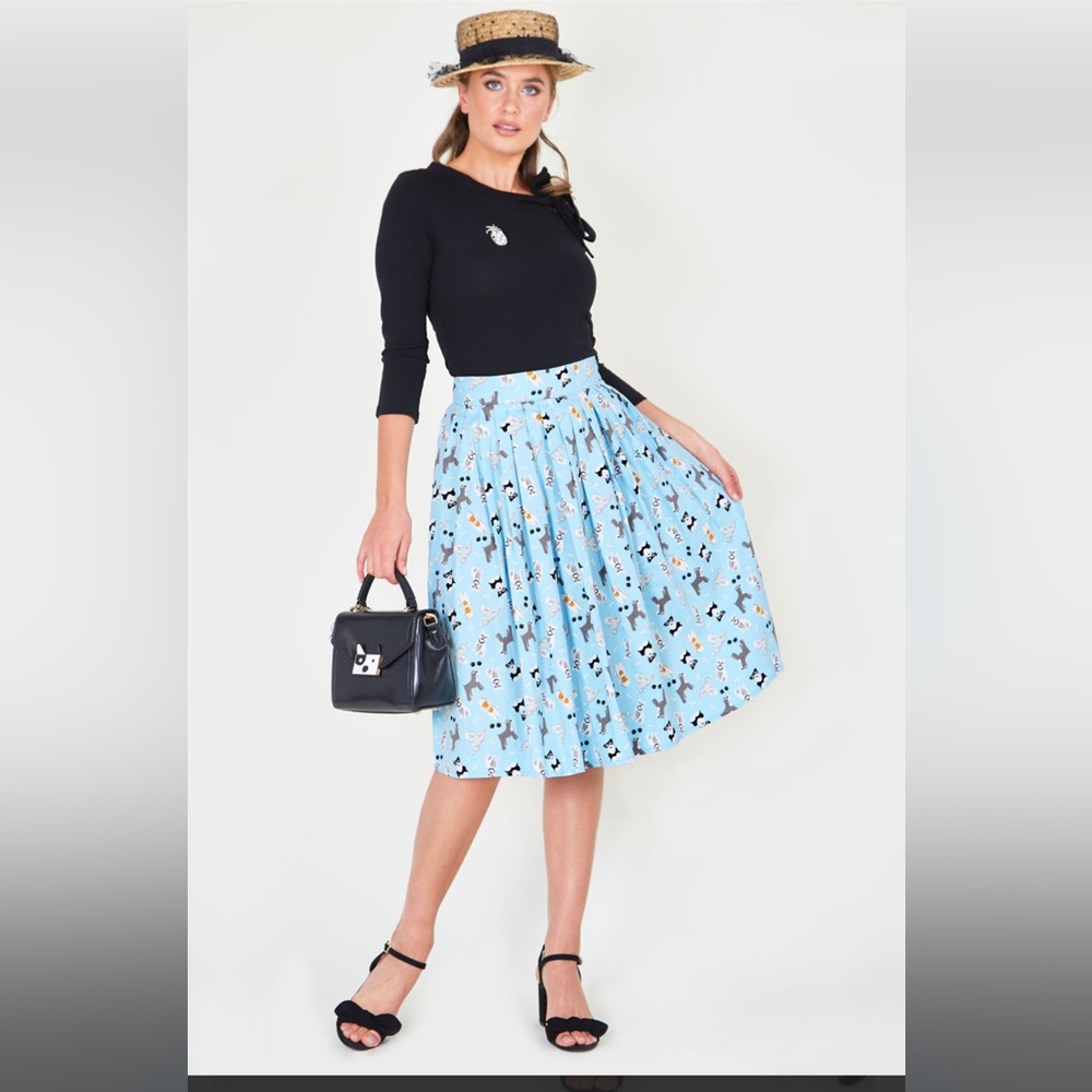 Voodoo Vixen Wendy dog print skirt